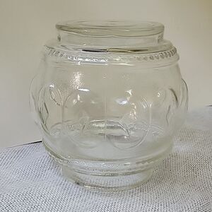 Vtg Ceiling Light Fixture Glass SHADE Diamond & Beaded Bathroom Hallway 5 1/2"
